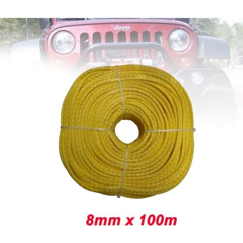 8MM 100M 12 Strand Extreme UHMWPE Synthetic Winch Rope for ATV UTV SUV 4X4 4WD Boat Off-road