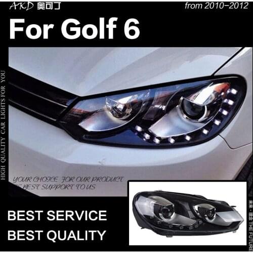AKD Car Styling for VW Golf 6 Headlights 2009-2012 Golf6 LED Headlight LED DRL Hid Head Lamp Angel Eye Bi Xenon Beam Accessories