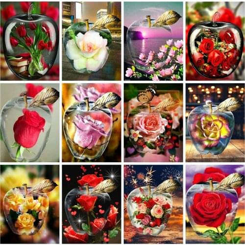 5d Diy Diamond Painting Full Square/round Flower Diamond Embroidery Cross Stitch Landscape Rhinestone Mosaic Sale Home Decor