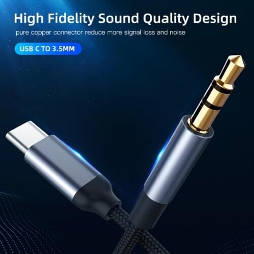 Type-C to 3.5mm AUX Headphone Jack Audio Connector Cable Cord for Phone Tablet
