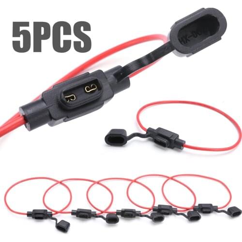 5pcs Car Fuse Holder DC 12V Waterproof Power Socket Mini Blade Type In Line Fuse Holders Accessories