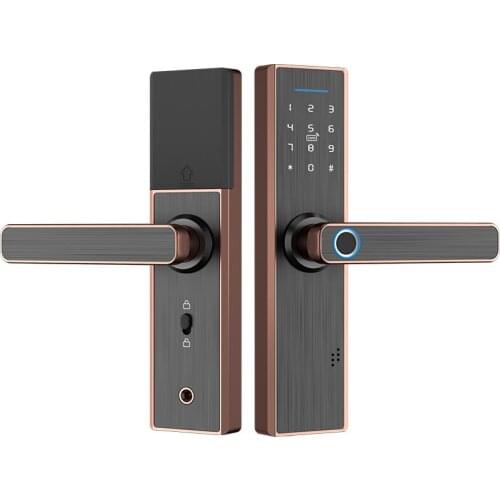 Yagu wood door fingerprint password lock indoor bedroom door apartment homestay rental electronic card office door lock
