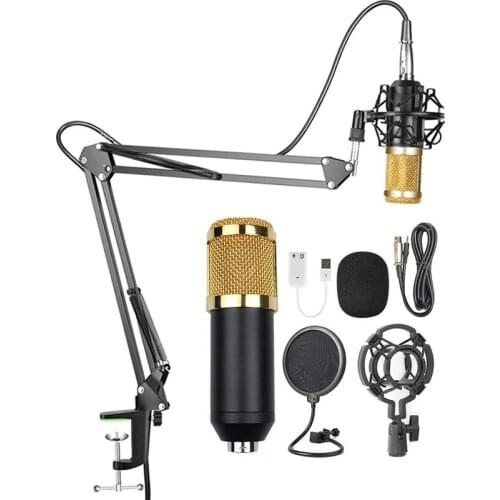 Vacusg BM800 Condenser 3.5mm Wired Professional Studio Microphone Vocal Recording KTV Karaoke Microphone Mic Stand For PC