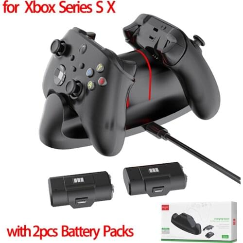 Fast Charger For XBOX ONE/Xbox Series S X Controller Gamepad Charging Dock + 2pcs Rechargeable Battery Packs For XBOX