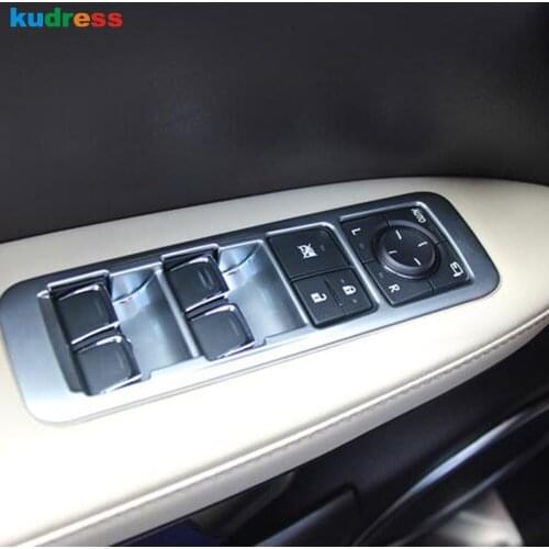 For Lexus RX 2016 2017 Matte Window Lift Switch Cover Trim Inner Door Armrest Panel Frame Covers Car Interior Accessories 4pcs