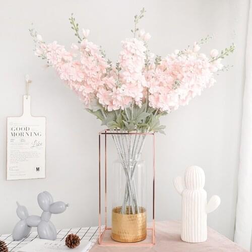 1 bundle artificial plants for home decor christmas wreath decor household products silk Delphinium decorative flowers vases