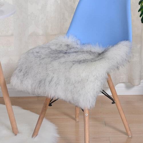 Faux Fur Chair Bench Cushion Luxury Store Coffee Bar Hotel Decor Rugs Fluffy Seat Pad