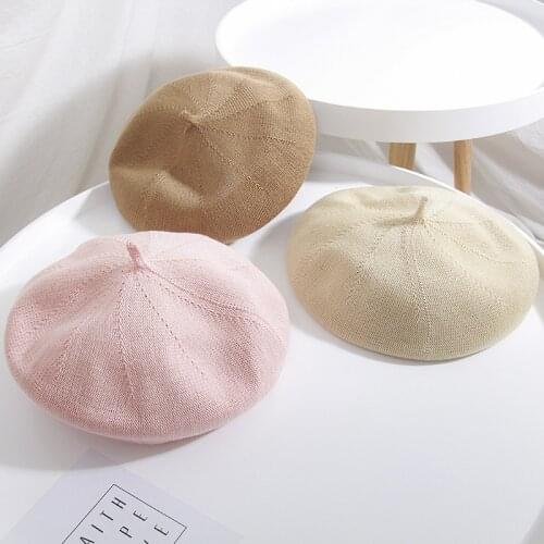 Fashion Women Berets Hat Ladies Breathable Berets French Beret Hat Women Solid Polyester Berets Caps Wholesale