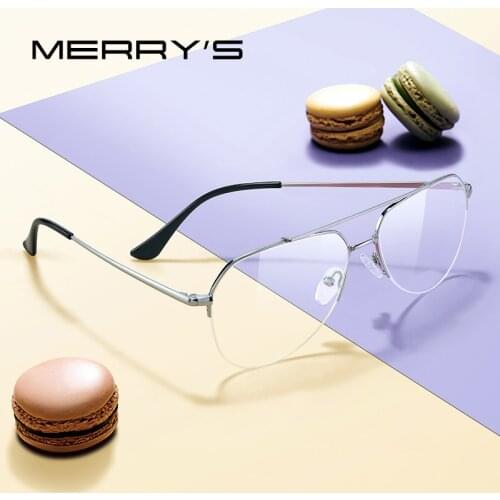 MERRYS DESIGN Classic Pilot Half Glasses Frame For Men Women Fashion Myopia Prescription Glasses Frames Optical Eyewear S2690