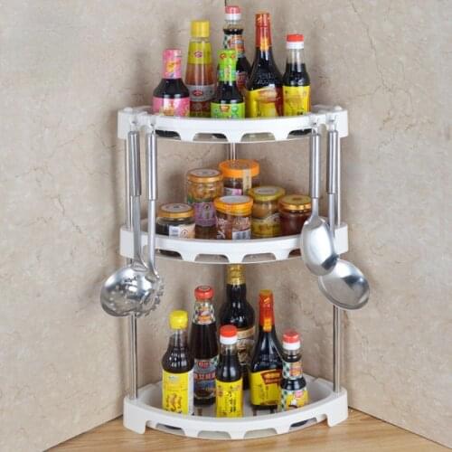 Kitchen Accessories Organizer Dish Drying Rack Kitchen Multi-layer Spice Seasoning Rack Bathroom Storage Rack Floor Corner Rack
