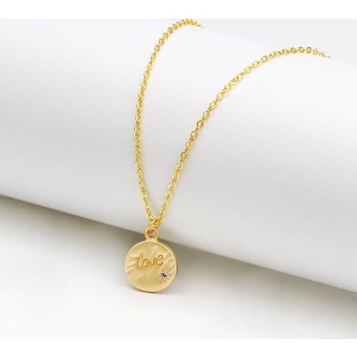 Wish Card New Alphabet Pendant Letter LOVE Necklace Classic Style Inlaid Zircon Necklace Lovely Gift for Mom Girl Women BD245