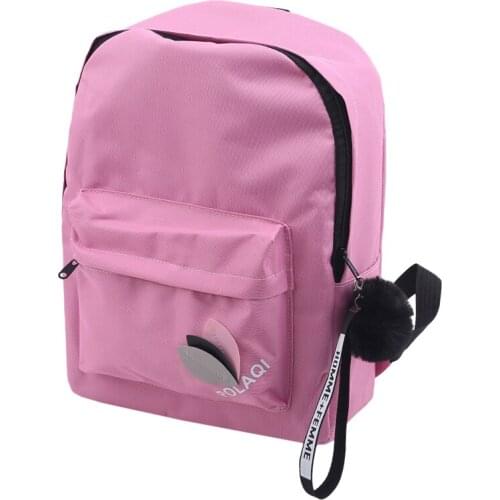 Ladies Backpack University Style Student Bag Nylon Printing Solid Color Leaf Pattern Backpack Girl Canvas School Bag