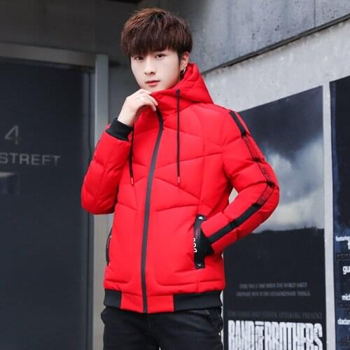 New Fashion Mens Hooded Parkas Printing Patchwork Male Cotton Clothing Winter Windproof Keep Warm Mens Parkas Coats