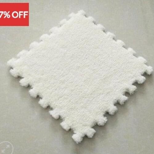 JOYLIVE 30 * 30 * 1cm Foam Fluffy Velvet Carpet Decoration Childrens Room Crawlable Toys Plush Puzzle Game Pad