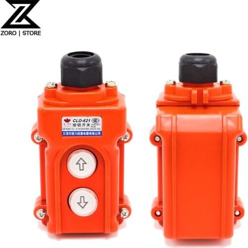 COP-21 COP21(CLD-621) Silver Contact Waterproof 2 Buttons Up-Down Push Button Crane Hoist Swtich