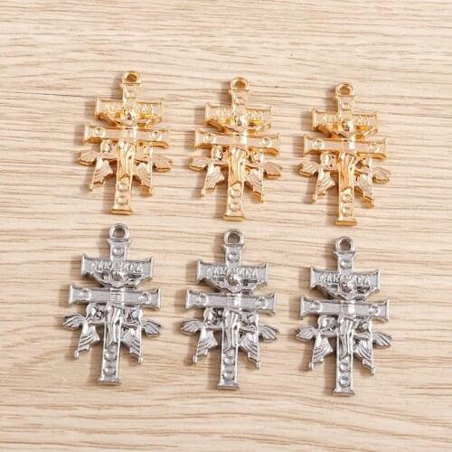10pcs/lot 18*30mm Alloy Cross Charms Pendants for Necklaces Bracelets Angel Charms Jewelry Finding Making DIY Handmade Craft