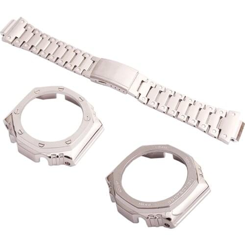 Stainless steel watchband watchcase mens accessories modification for Casio G-SHOCK GA2100 GA-2110 outdoor sports watch Strap