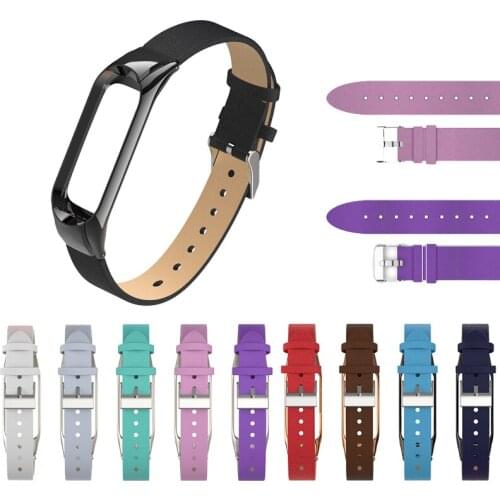 Colorful Leather Strap For Xiaomi Miband 4 3 Wriststrap Watchband For Xiaomi Mi Band 3 4 Accessories Bracelet Miband Cinturino