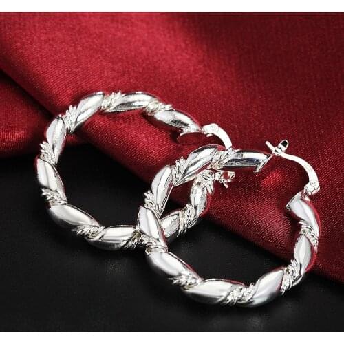 New 925 Sterling Silver Earrings Twisted Pair Fashion Earring Dress Ladies Jewelry Gifts