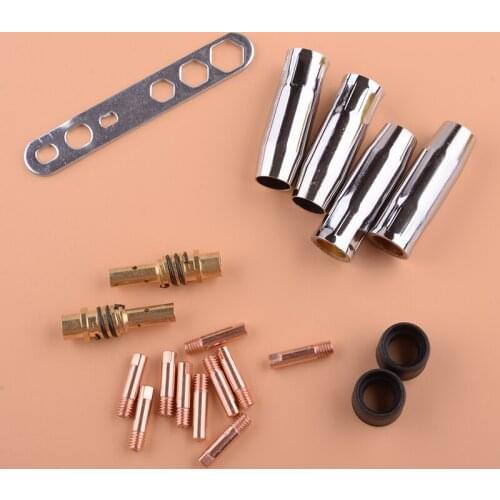 MB15AK MIG/MAG Welding Torch Contact Tips 0.8mm M6 Gas Nozzle Holder Kit Accessories