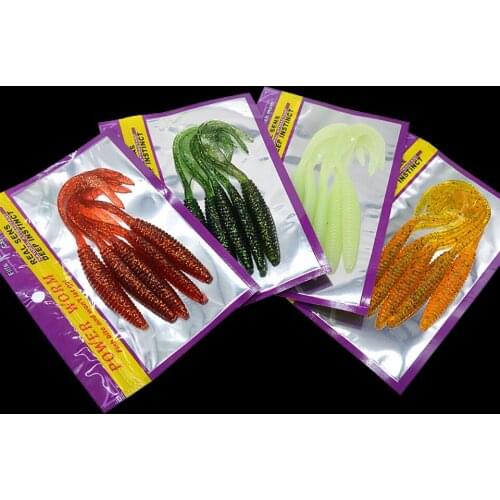 WALK FISH 5PCS 130mm/6g Soft Fishing Lure Wobbler Long Tails Fishing Baits Screw thread Fishing Baits Artificial Silicone Baits