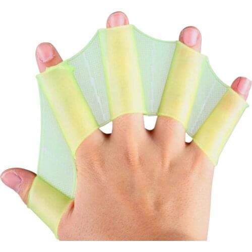 1 Pair Diving Glove Silicone Swimming Flippers Hand Fins Swim Web Training Glove Gear Paddle Swimming Accessory