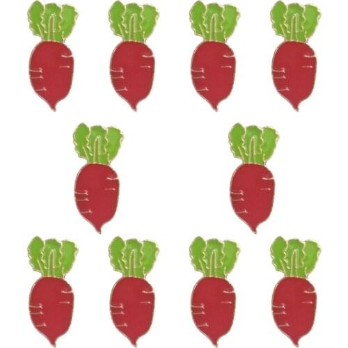 10Pcs Anti-glare Buckle Brooch Alloy Carrot Lapel Pins Neckline Brooch Fixed Clothes Decorative Enamel Pin Gift For Friends