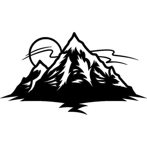 19.7cm*11.2cm Sun Climbs Up The Mountain Delicate Vinyl Car Sticker Unusual Window Decal