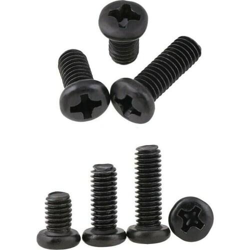 200pcs M2-M5 galvanized round head cross screw exharden electronic small screws