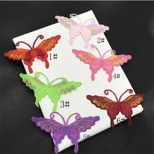4Pcs 6Colors Butterfly Applique Clothing Embroidery Patch Fabric Sticker Iron On Patch Craft Sewing Repair Embroidered BJ0456