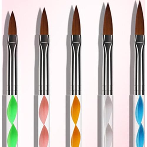5Pcs Nail Art Brush Tools Set Acrylic UV Gel Builder Painting Drawing Brushes Pens Cuticle Pusher Tool Colorful Nail Brush Set