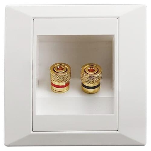 86x86mm 2 Binding Post Banana Plug o Jack Wall Face Plate Panel Speakers