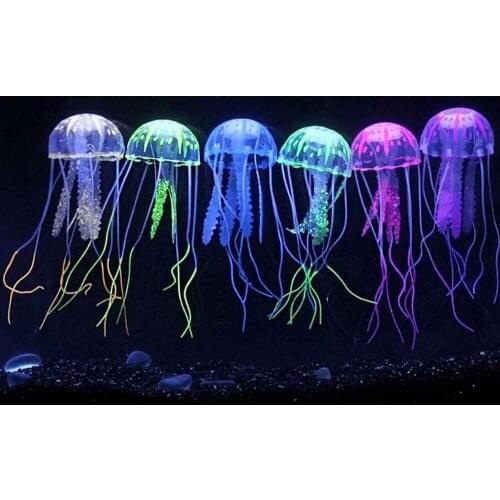 Aquarium Landscaping Soft Silicone Polychrome Artificial Simulation Jellyfish Ornaments Fish Tank Aquarium Decoration Accessorie