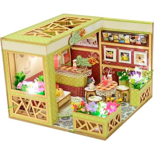 2 Styles Creative Mini Assembling Handmade Model Building Wooden Doll House Crafts Miniature Furniture Dollhouse Home Decoration