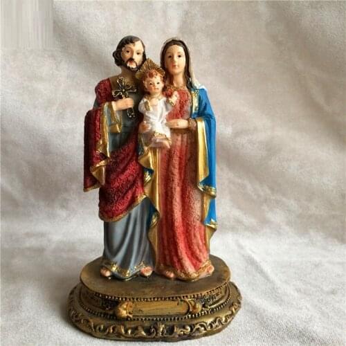 VIRGIN MARY JOSEPH JESUS ART SCULPTURE DECORATION FAMILY PORTRAIT STATUE RESIN CRAFTS HOME DECORATION DESKTOP OFFICE R4731