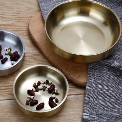 Hot 304 Stainless Steel Side Plates Korean Style Soup Plate Kimchi Plates