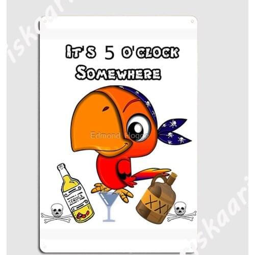 It’S 5 O‘Clock Somewhere Metal Sign Cinema Kitchen Plaques Club Bar Vintage Tin sign Posters