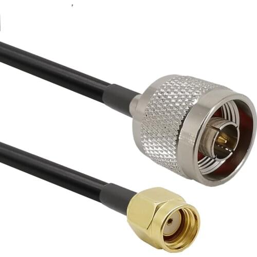 N Type Male to RP SMA Male Test Antenna Coaxial RG58 Cable Connector and Two-Way Radio Applications 1M 3M 6M 9M 15M