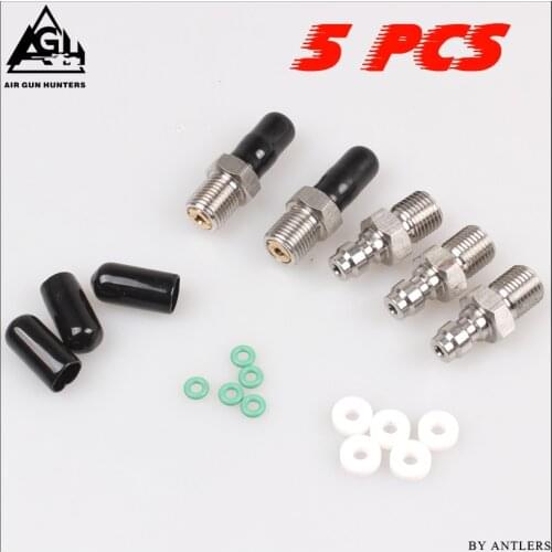 Paintball PCP Filling Nipple Stainless Steel 8mm Air Tank Quick Release Coupler Plug with One Way Foster M10*1 BSP THREAD