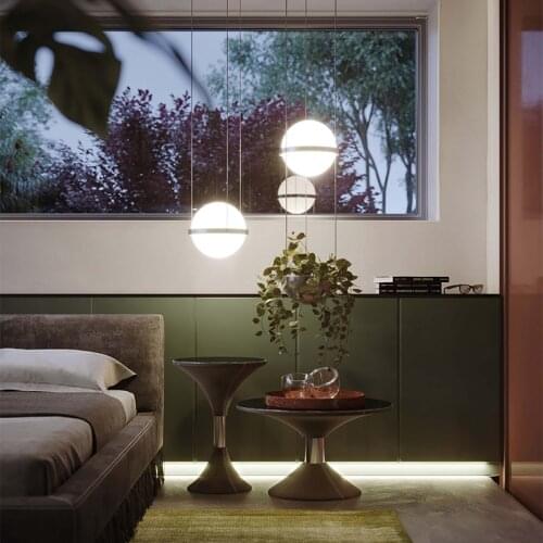Post-modern Milk White Glass Ball Pendant Lamp Plants Pot for Dining Room Foyer Lobby Suspension Hanging Light