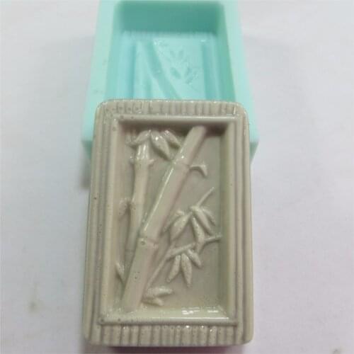 PRZY QT0034 Forest Style Bamboo Tree Pattern Soap Molds Silicone Mold Soap Plaster Handmade Soap Making Moulds Clay Wax Resin