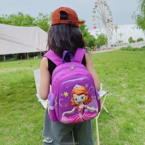 Disney Girl School Bags Child Sofia Princess Nylon Printing Backpack Kindergarten Student Cute Children Schoolbag Waterproof Kid