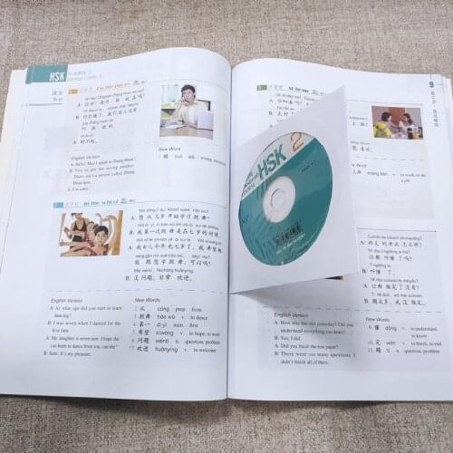 2PCS/LOT Chinese English exercise book students workbook Textbook: Standard Course HSK 2
