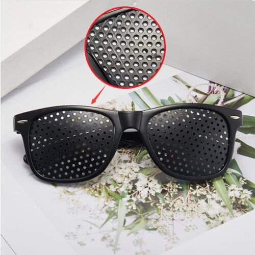 Black Eyesight Improvement Care Exercise Eyewear Glasses Training Cycling Eyewear Pin Small Hole Sunglass Camping Eyeglasses