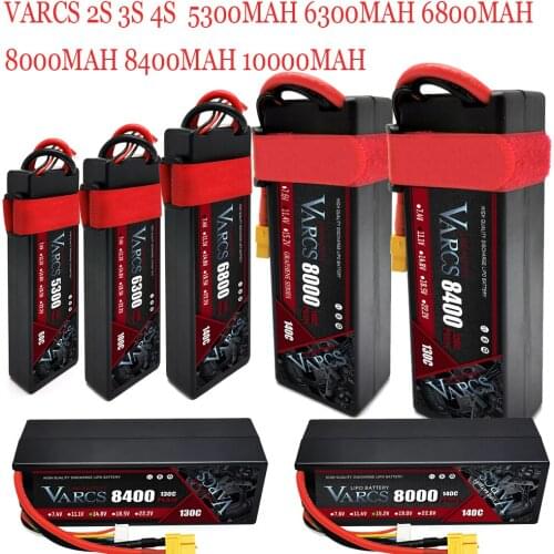 VARCS Lipo Battery 2S 3S 4S 7.4V 11.1V 14.8V 5300mAh 6300mAh 6800mAh 8000mAh 8400mAh 10000mAh for RC 1/8 1/10 Arrma 8S Buggy
