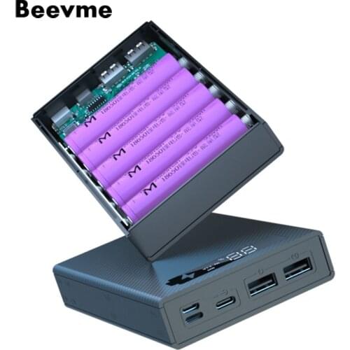 DIY Power Bank 18650 Battery Case Wireless Charger for Iphone Xiaomi Phones Dual USB Type C Battery Charge Storage Box Shell