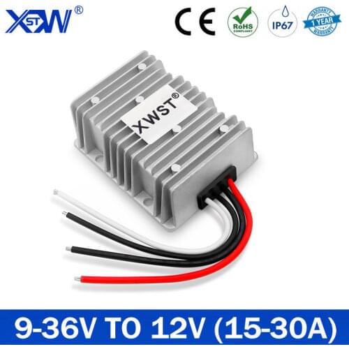 XWST DC DC Transfomer 9-36V 12V 24V to 12V 15A 28A 30A 60W 360W DC Converter 12V DC Voltage Regulator CE Rosh for Car For Solar