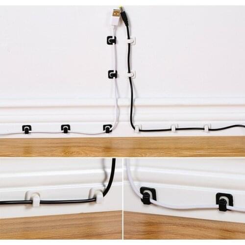18pcs Self-adhesive Cable Clips Cord Management Desk Organizer Accessories