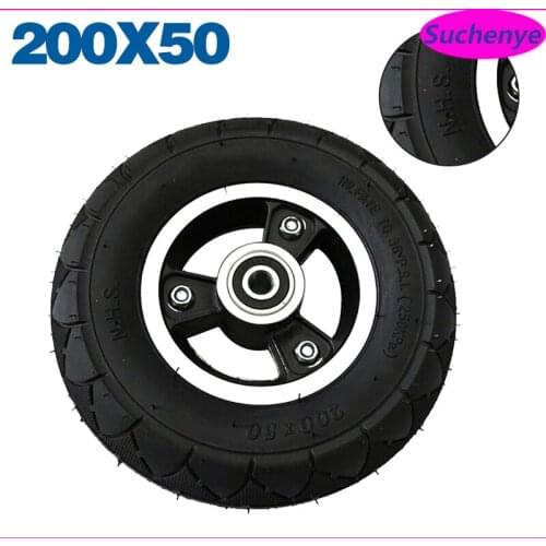 200x50 Tyre Inflation Electric Vehicle Aluminium Alloy Wheel Pneumatic Tire FOR Electric Scooter Tyre Wheel Hub 8" Scooter