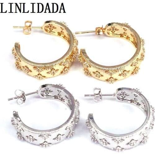 3 Pairs, CZ Star Hoop Earrings Bling Cubic Zirconia Geometric Round Earrings Jewelry Party Gift